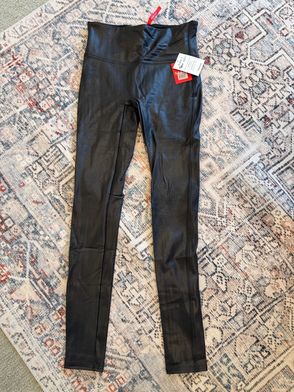 Spanx High-Waist Faux Leather Leggings - Black